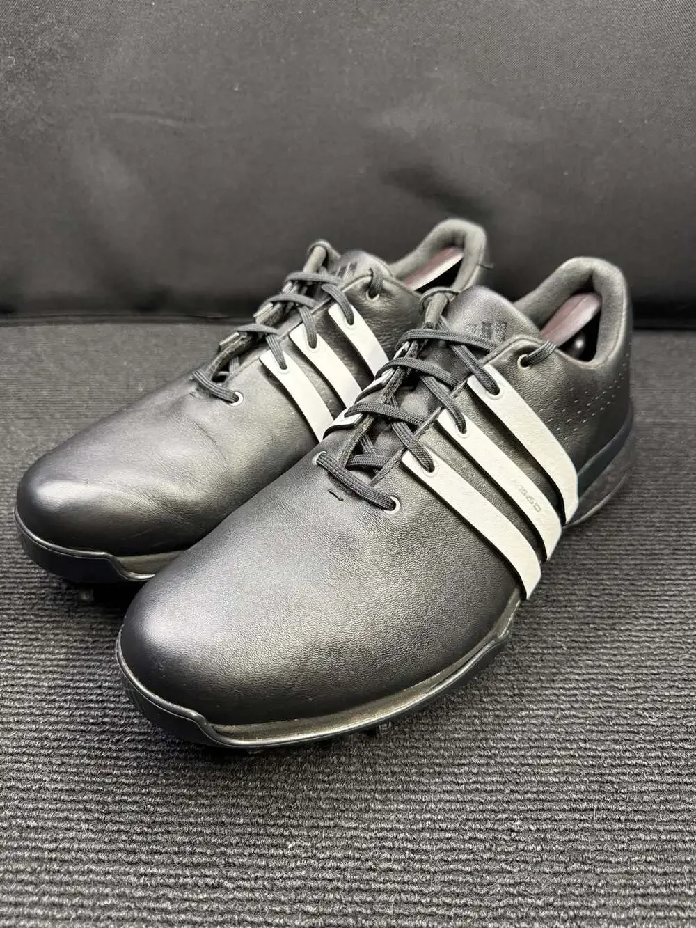 Adidas Tour360 24 Men's Spiked Golf Shoes - Core Black/Cloud White